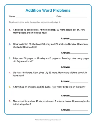 Addition Word Problems