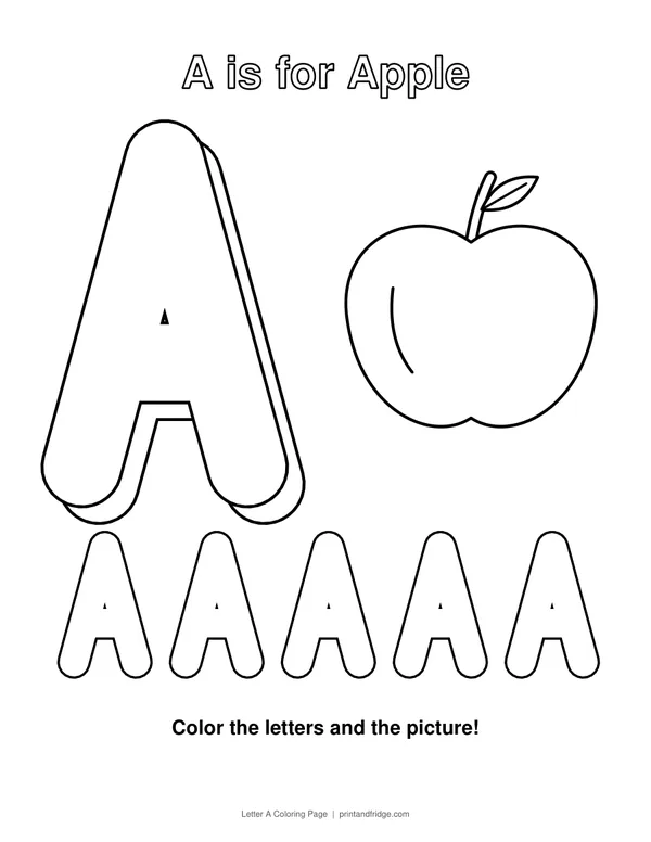 Letter A Coloring Page printable coloring page