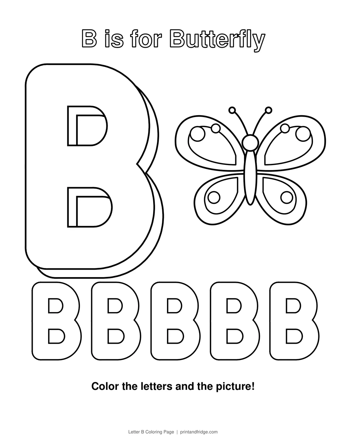 Letter B Coloring Page printable coloring page