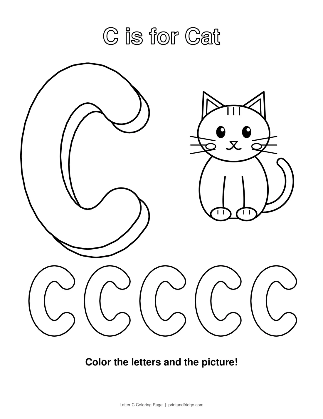 Letter C Coloring Page printable coloring page