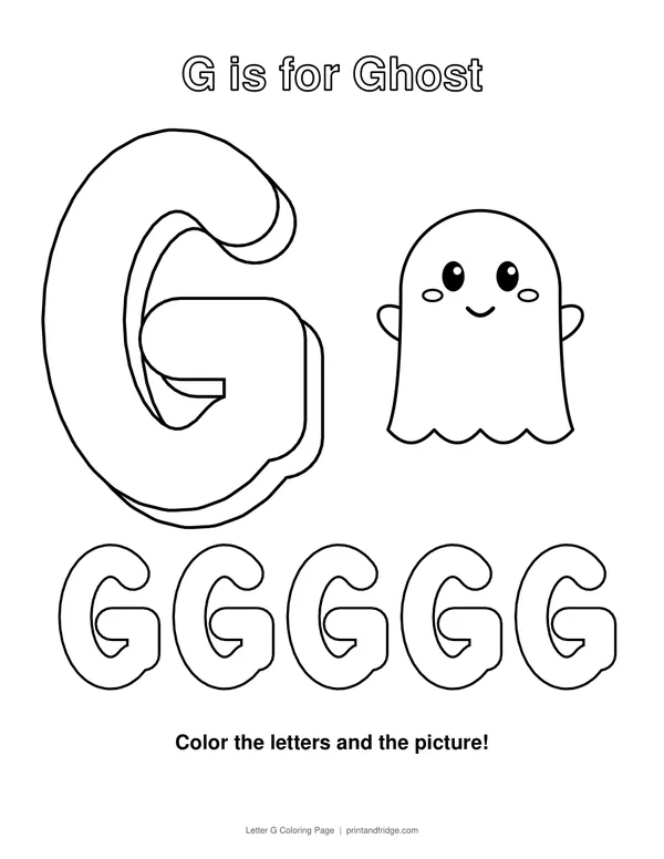 Letter G Coloring Page printable coloring page