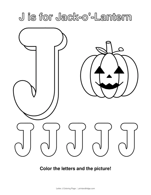 Letter J Coloring Page printable coloring page