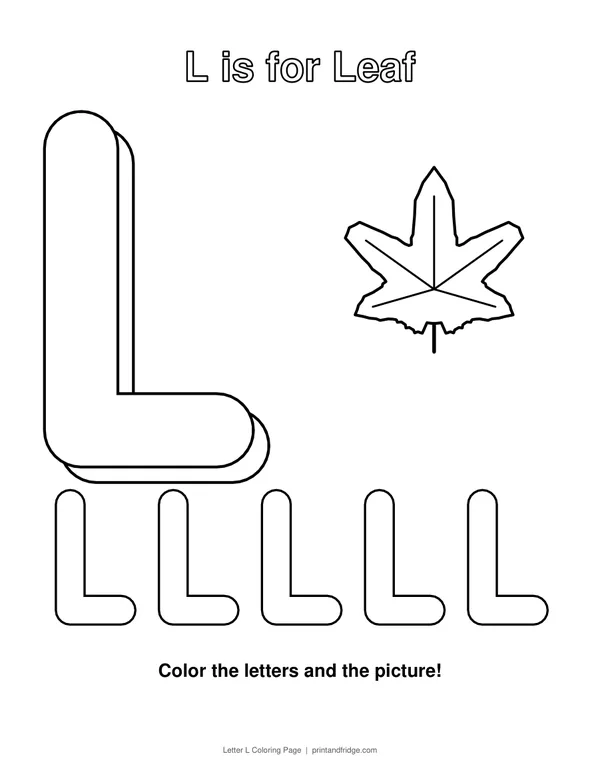 Letter L Coloring Page printable coloring page
