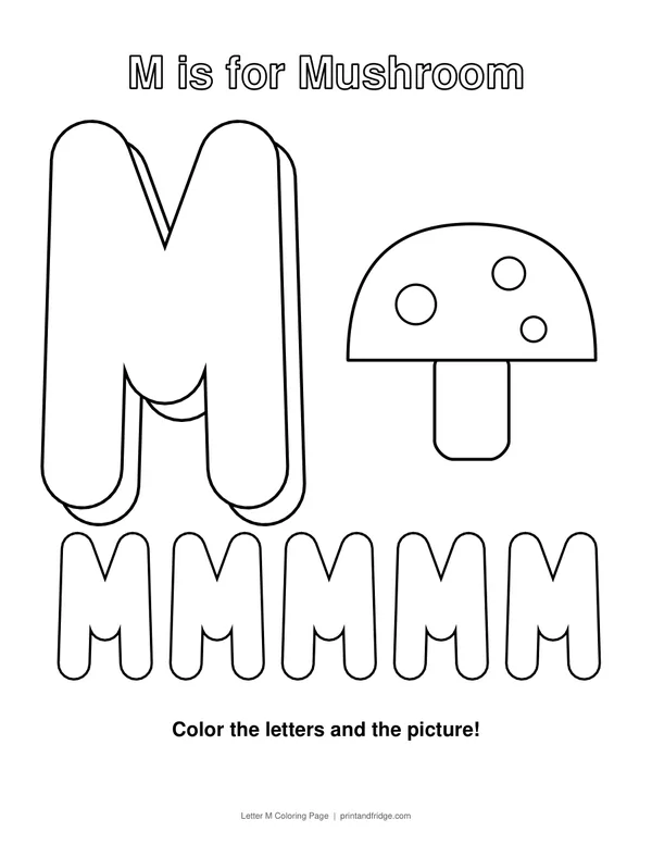 Letter M Coloring Page printable coloring page
