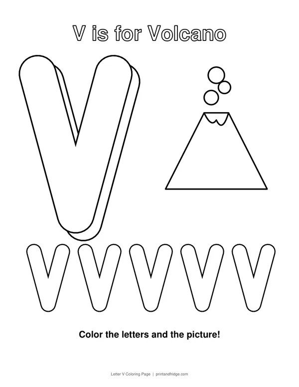 Letter V Coloring Page printable coloring page