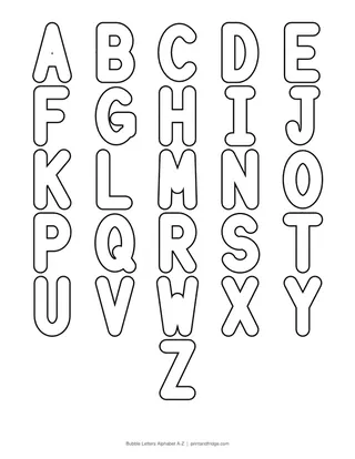 Bubble Letters Alphabet A-Z