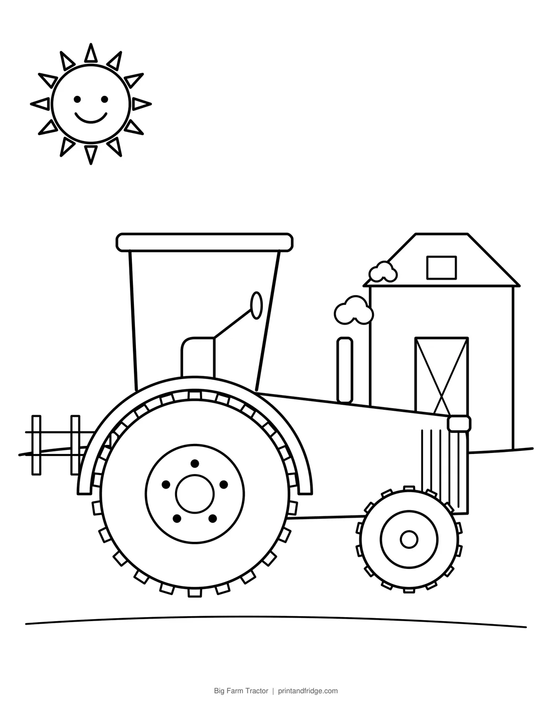 Big Farm Tractor printable coloring page
