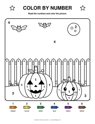 Pumpkin Color by Number