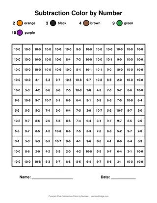 Pumpkin Pixel Subtraction Color by Number