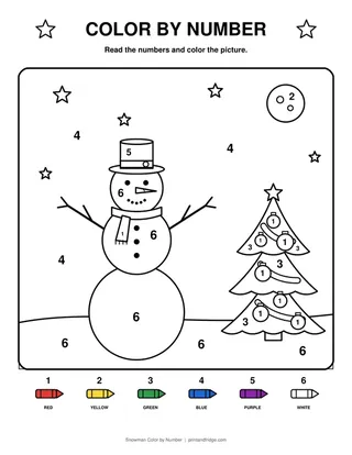 Snowman Color by Number