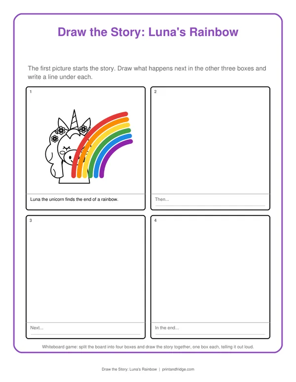 Draw the Story: Luna's Rainbow printable game