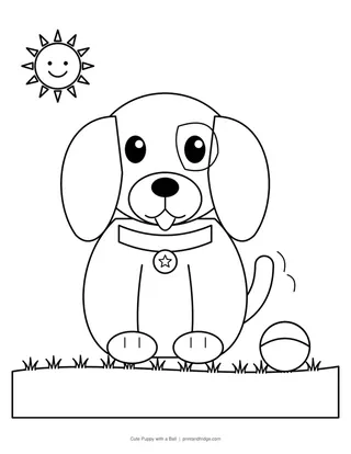 Cute Puppy with a Ball