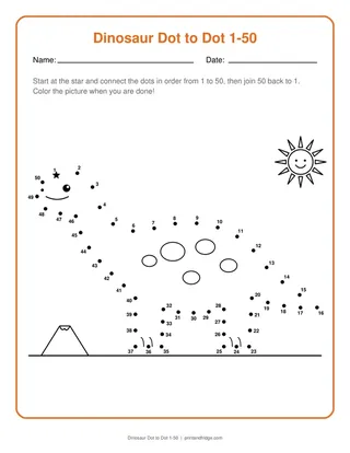 Dinosaur Dot to Dot 1-50