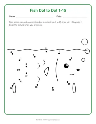 Fish Dot to Dot 1-15