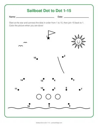 Sailboat Dot to Dot 1-15