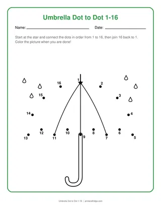 Umbrella Dot to Dot 1-16