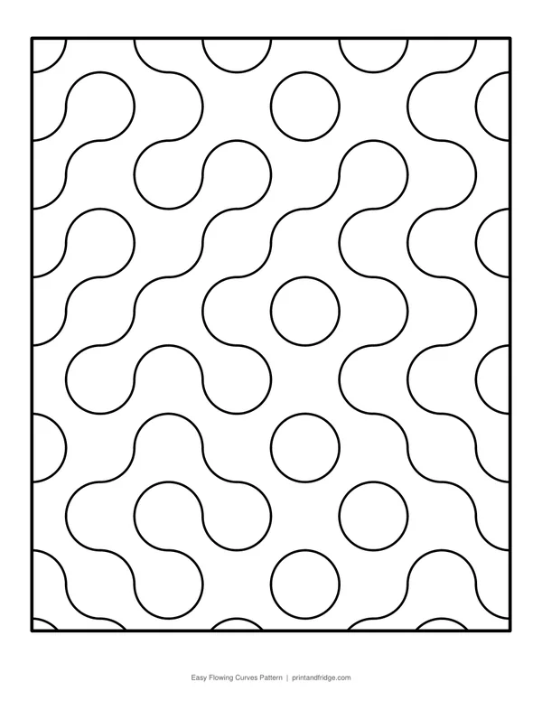 Easy Flowing Curves Pattern printable coloring page
