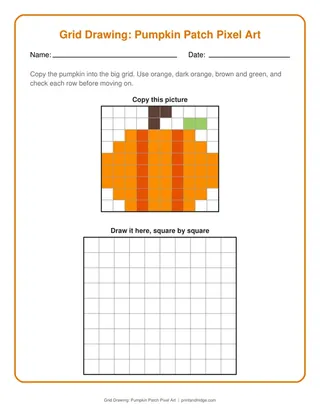 Grid Drawing: Pumpkin Patch Pixel Art