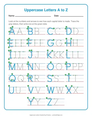 Uppercase Letters Handwriting Practice