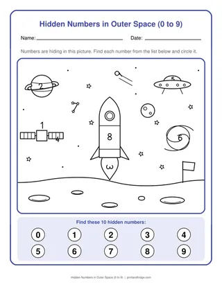 Hidden Numbers in Outer Space (0 to 9)