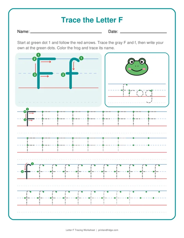Letter F Tracing Worksheet printable worksheet