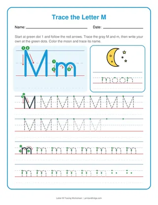 Letter M Tracing Worksheet