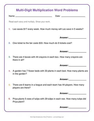 Multi-Digit Multiplication Word Problems