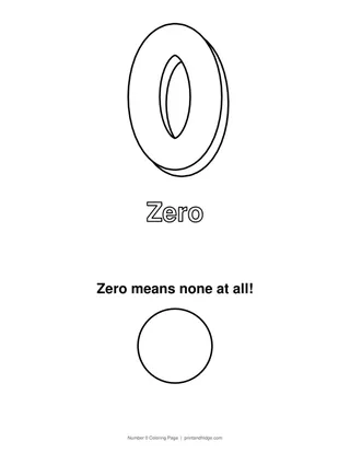Number 0 Coloring Page