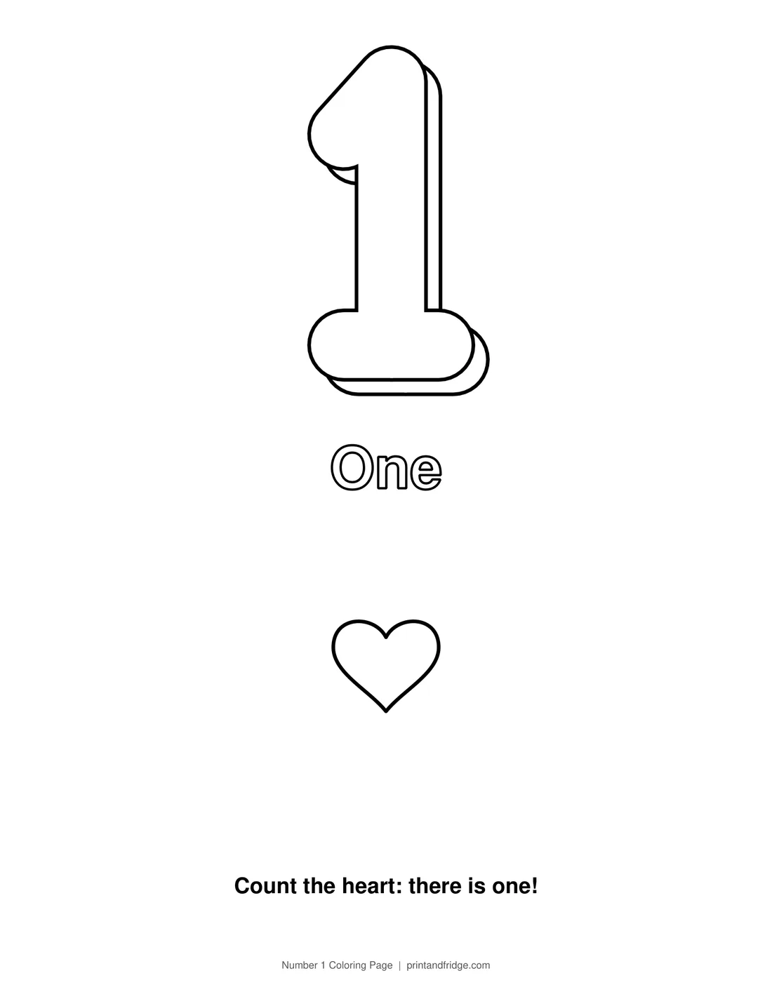 Number 1 Coloring Page printable coloring page