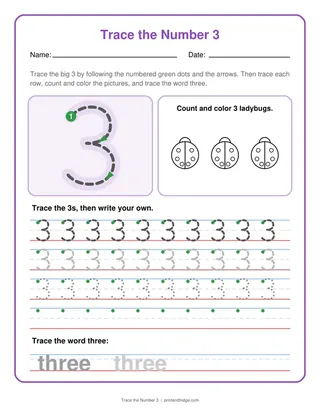 Trace the Number 3