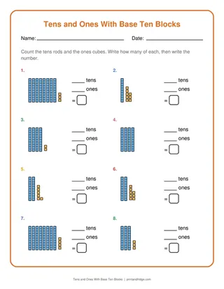 Tens and Ones With Base Ten Blocks