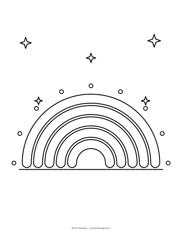 Boho Rainbow printable coloring page