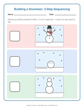 Building a Snowman: 3-Step Sequencing