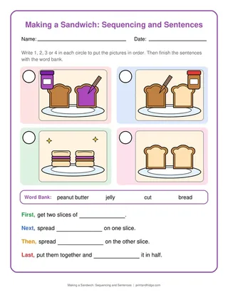 Making a Sandwich: Sequencing and Sentences