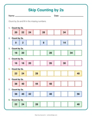Skip Counting by 2s