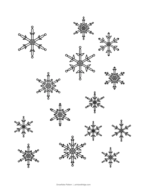 Snowflake Pattern printable coloring page