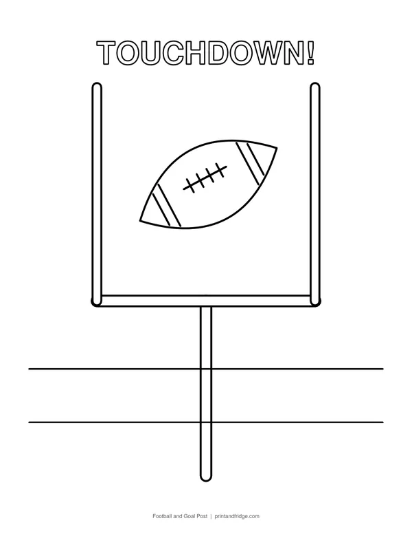 Football and Goal Post printable coloring page