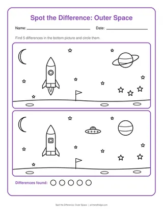 Spot the Difference: Outer Space