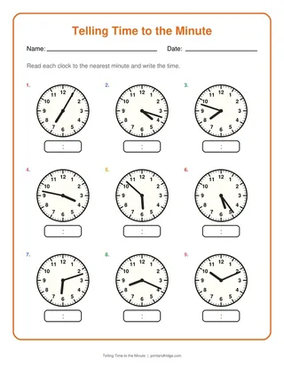 Telling Time to the Minute
