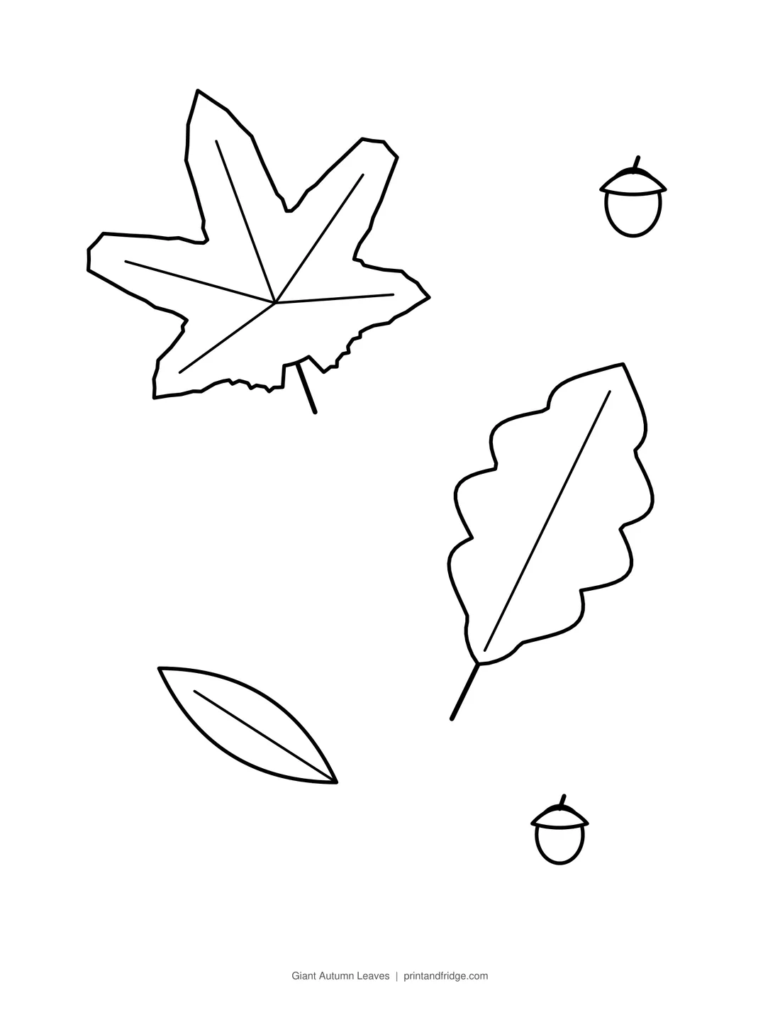 Giant Autumn Leaves printable coloring page