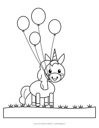 Unicorn with a Bunch of Balloons