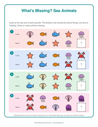 What's Missing? Sea Animals