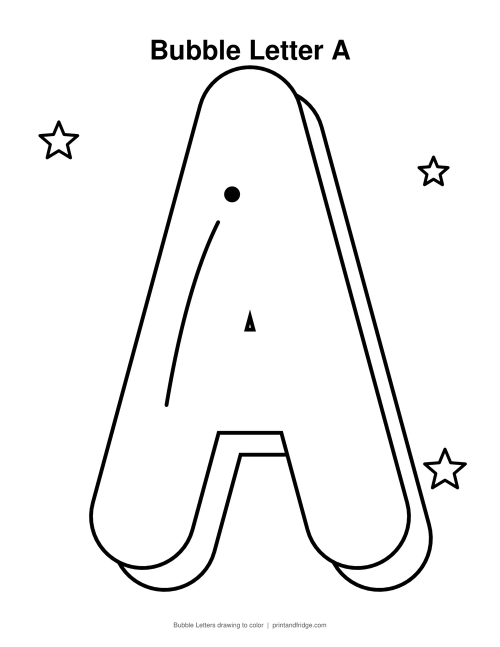 bubble letters printable to color