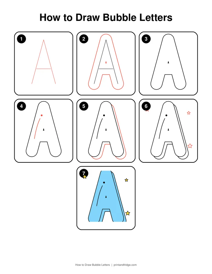 how to draw bubble letters printable worksheet