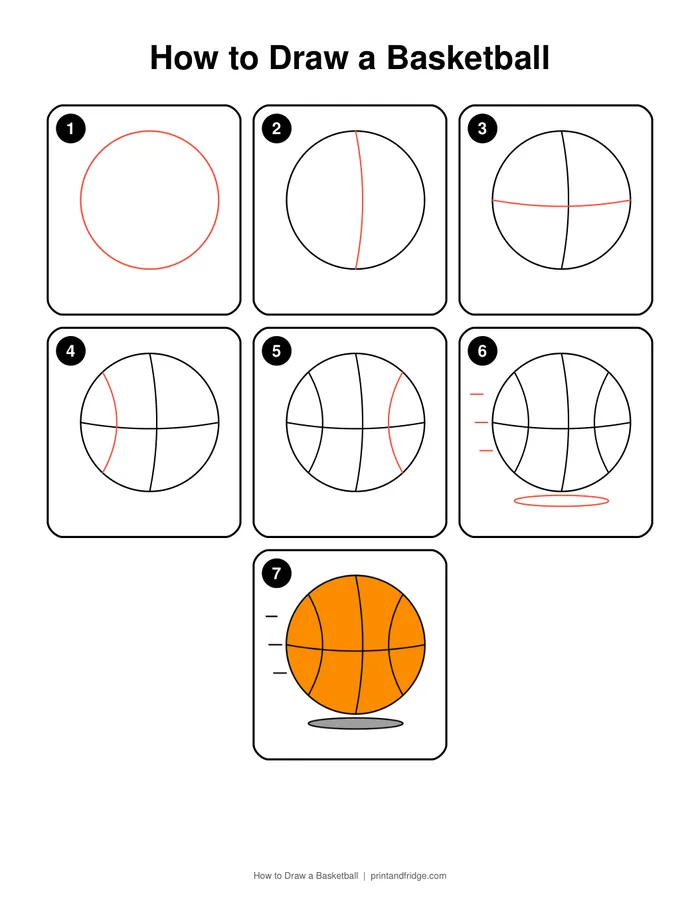 how to draw a basketball printable worksheet