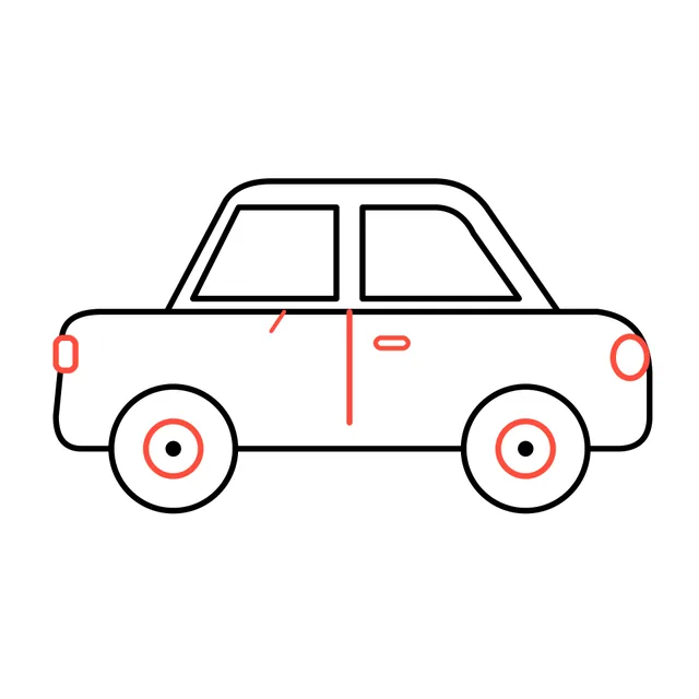 car drawing, step 5