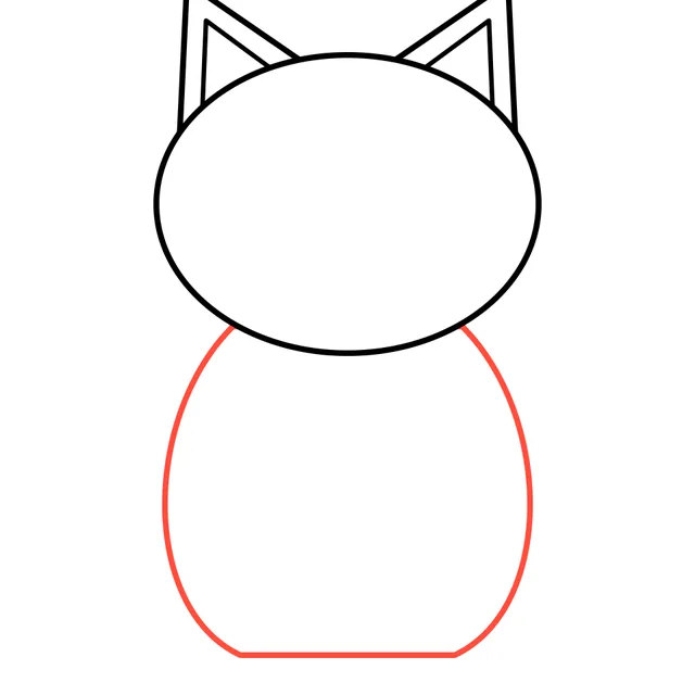 cat drawing, step 3