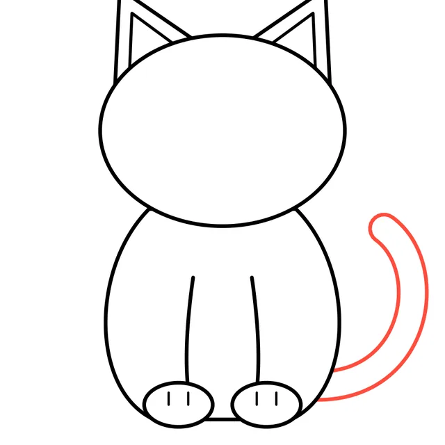cat drawing, step 5