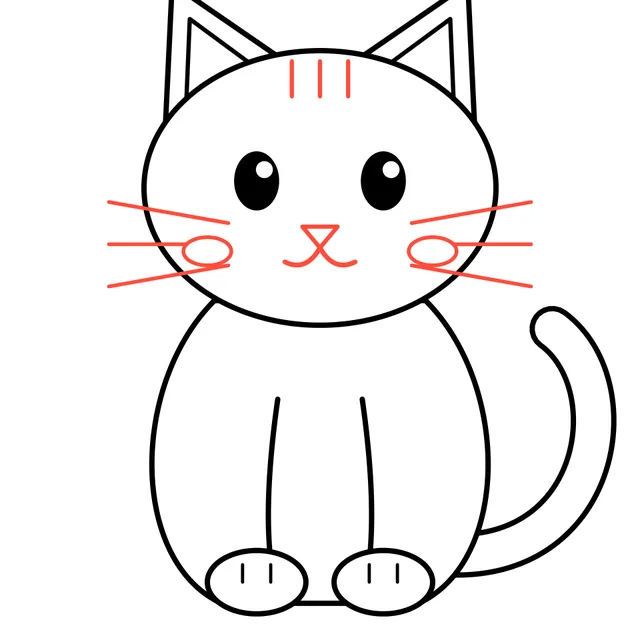 cat drawing, step 6