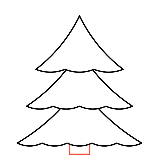 christmas tree drawing, step 3